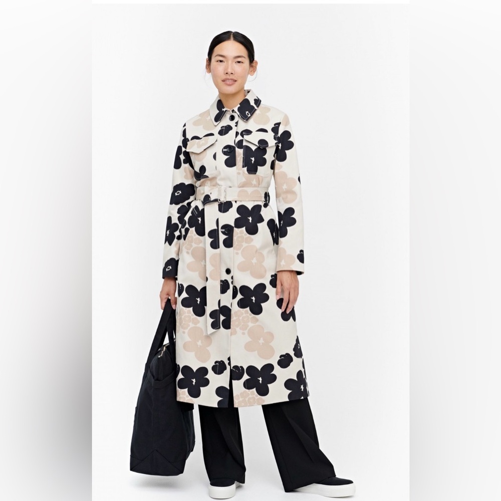 Brand New Marimekko Juttu Kevattalkoot Twill Trench Coat 44 14 16